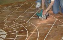 Engraving Stained Concrete