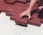 Rubber Sidewalk Paver Installation