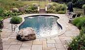 Landscaping around swimming pool