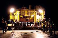 The Ballenger Paving Division, APAC-Southeast, paved an average of 1,500 feet per night on I-75 near Macon, Georgia. 