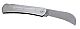 Stainless steel, hook-shaped folding blade--a very flat design that fits in your pocket!
