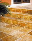 Beautiful steps made with travertine pavers