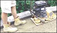 Using a Vibrating Gas Powered Plate Compactor