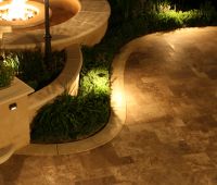 Patio Paver in Travertine with Firepit
