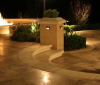 Patio Paver in Travertine with Night Lighting